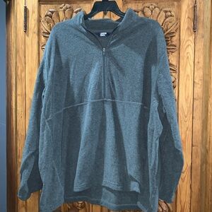 New! Lands End size 4XL quarter zip fleece gray